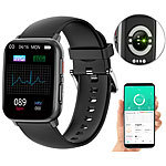 newgen medicals Fitness-Smartwatch mit Blutdruck- und SpO2-Anzeige, Bluetooth, IP68 newgen medicals Fitness-Smartwatches mit EKG-, Herzfrequenz-, Blutdruck- & Blutsauerstoff-Anzeige