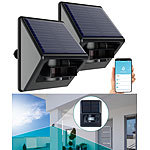 Luminea Home Control 2er-Set Outdoor-PIR-Sensoren, Solarpanel, App, IP55, ZigBee-kompatibel Luminea Home Control 