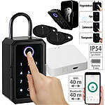 Xcase Smarter Schlüssel-Safe & WLAN-Gateway, PIN per Touch-Keys, Fingerprint Xcase Mini-Schlüssel-Safes mit Transponder, Fingerabdruck-Scanner, WLAN-Gateway & App