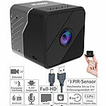 Somikon Mobile Mini-Full-HD-Überwachungskamera, PIR-Sensor, 6 Monate Stand-by Somikon Full-HD-Minikameras