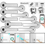 VisorTech 5er-Set Sicherheits-Türbeschläge mit Fingerabdruck-Scanner, PIN & App VisorTech Sicherheits-Türbeschlag mit Fingerabdruck-Scanner, PIN-Eingabe und App