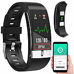 newgen medicals Fitness-Armband mit EKG-, Herzfrequenz-Anzeige, Versandrückläufer newgen medicals Fitness-Armband mit Blutdruck- und Herzfrequenz-Anzeigen, Bluetooth
