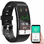 newgen medicals Fitness-Armband mit EKG-, Herzfrequenz- & SpO2-Anzeige, IP67 newgen medicals Fitness-Armband mit Blutdruck- und Herzfrequenz-Anzeigen, Bluetooth