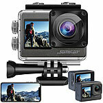 Somikon 6K-Actioncam mit 2 Farbdisplays, WLAN, Bildstabilisierung, Sony-Sensor Somikon