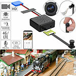 Somikon Mobile 4G-Micro-Kamera, Akku, Full-HD, Bewegungserkennung, Mikro, App Somikon Full-HD-Micro-Videokameras zum Einbau, mit 4G/LTE und App