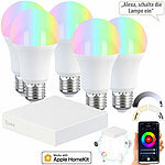 7links HomeKit-Set: ZigBee-Gateway + 5 RGB-CCT-LED-Lampen, E27, 9 W, 806 lm 7links