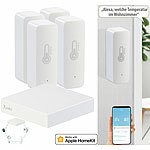 7links HomeKit-Set: ZigBee-Gateway + 4x Temperatur & Luftfeuchtigkeits-Sensor 7links Apple HomeKit-zertifizierte ZigBee-Steuereinheiten mit Raumklima-Sensoren