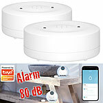 Luminea Home Control 2er WiFi Wassermelder mit lautem Alarm und weltweite App Benachr Luminea Home Control WLAN-Wassermelder mit App-Benachrichtigungen