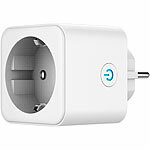 Luminea Home Control WLAN-Steckdose, Matter-zertifiziert, Versandrückläufer Luminea Home Control Matter-zertifizierte WLAN-Steckdosen mit Stromverbrauchs-Messung