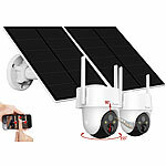 7links 2er 4G LTE Pan-Tilt-Überwachungskamera, Solarpanel, 2K, Akku, App 7links Pan-Tilt-Überwachungskamera mit 4G-Mobilfunk und Akku