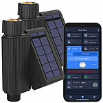 Royal Gardineer 2er-Set WLAN-Bewässerungscomputer, Solarpanel, BT-Gateway, App, IP65 Royal Gardineer WLAN-Bewässerungscomputer mit App, integrierte Solarpanels