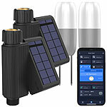 Royal Gardineer 2er-Set WLAN-Bewässerungscomputer, Solarpanel, App, 2x Bodensensor Royal Gardineer WLAN-Bewässerungscomputer mit App, integriertem Solarpanel und Bodensensor