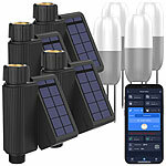 Royal Gardineer 4er-Set WLAN-Bewässerungscomputer, Solarpanel, App, 4x Bodensensor Royal Gardineer WLAN-Bewässerungscomputer mit App, integriertem Solarpanel und Bodensensor