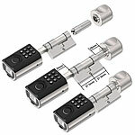 VisorTech Elektronischer Tür-Schließzylinder, App, RFID, Fingerscan, PIN, IP55 VisorTech Tür-Schließzylinder mit App, RFID-Schlüssel, Fingerabdruck und PIN-Eingabe