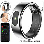 newgen medicals Fitnesstracker-Ring, Touch-Bedienung, Herzfrequenz, SpO2, 5 ATM, Gr.68 newgen medicals Fitnesstracker-Ringe mit Touch-Steuerung, Herzfrequenz, SpO2 und Schlafanalyse