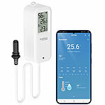 Luminea Home Control WLAN-Temperatur-/Luftfeuchtigkeitsmesser mit Innen- & Außensensor, App Luminea Home Control WLAN-Temperatur-/Luftfeuchtigkeitsmesser mit Innen- und Außensensor, App und Sprachsteuerung