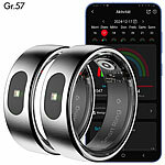 newgen medicals 2er TOP Fitness-Tracker Smartring mit Touch-Bedienung GR.57 newgen medicals Fitnesstracker-Ringe mit Touch-Steuerung, Herzfrequenz, SpO2 und Schlafanalyse
