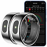 newgen medicals 2er-Set Fitnesstracker-Ringe, Touch, Herzfrequenz, SpO2, 5 ATM, Gr.63 newgen medicals Fitnesstracker-Ringe mit Touch-Steuerung, Herzfrequenz, SpO2 und Schlafanalyse