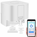 Luminea Home Control 2er-Set smarte Schalter-Aufsätze für Schalter/Taster, Sprachsteuerung Luminea Home Control App-gesteuerte Schalt-Aufsätze für Kippschalter & Taster
