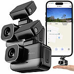 NavGear 2er-Set Mini-2K-Dashcam mit G-Sensor, GPS, Parkwächter, WLAN, App NavGear 2K-Dashcams mit G-Sensor, GPS-Antenne, WLAN und App