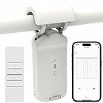 Luminea Home Control Smarter 3in1-Vorhangmotor, Akku, Bluetooth, Fernbedienung, Timer, App Luminea Home Control Smarter 3in1-Universal-Vorhangmotoren mit App, Timer und Fernbedienung