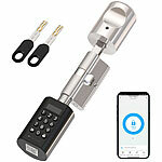 VisorTech Elektronischer Tür-Schließzylinder mit PIN-Code, 2 Schlüsseln & App VisorTech Elektronische Tür-Schließzylinder mit Bluetooth, Zahlen-Code, Schlüssel & App