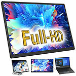 auvisio Mobiler Full-HD-IPS-Monitor mit 18,5"/47 cm, 120 Hz, USB-C, Standfuß auvisio Mobile IPS-Full-HD-Monitore mit Standfuß