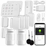 VisorTech 12-teiliges WLAN-Alarmanlagen-Set mit 9 Sensoren, 2 RFID-Schlüssel,App VisorTech Funk-Alarmanlagen-Set mit WLAN und App