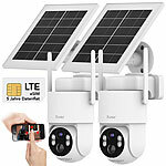 7links 2er-Set 4G/LTE-Akku-Außenkameras, eSIM & 5 Jahren Datenflat, 2K, Solar 7links  