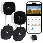 7links 2er-Set WLAN-IP-Fenster-Kamera 2K, 3 MP, App, Farb-Nachtsicht, USB 7links WLAN-IP-Fenster-Kameras mit 2K, Farb-Nachtsicht und App 