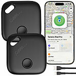 Callstel 2er-Set Akku-Gegenstandsfinder für "Wo ist?" von Apple, USB-C-Ladung Callstel MFi-zertifizierte Akku-Gegenstandsfinder mit weltweiter Ortung und USB-C-Ladung 