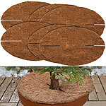 6er-Set runde Frostschutz-Kokosmatten für Topfpflanzen, Ø 38 cm 