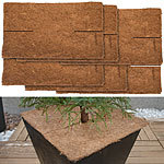 6er-Set eckige Frostschutz-Kokosmatten für Topfpflanzen, 38 x 38 cm 