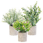 Carlo Milano 3er-Set künstliche Deko-Pflanzen mit Töpfen, je 21, 23 und 26 cm hoch Carlo Milano 