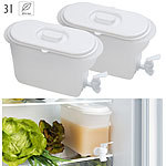 2er-Set Getränkebehälter für Kühlschrank mit Zapfhahn, BPA-frei, 3 l Kühlschrank-Getränkespender