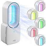 Sichler Haushaltsgeräte Rotorloser Tisch-Ventilator mit Akku & LED-Licht in 5 Farben, 10 Watt Sichler Haushaltsgeräte