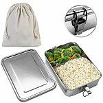 Rosenstein & Söhne Edelstahl-Lunchbox mit Dichtungsring, spülmaschinenfest, 1.400 ml Rosenstein & Söhne Edelstahl-Vesperboxen