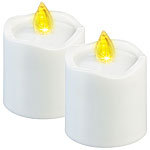 PEARL 2er-Set flackernde Grablicht-LED-Kerzen mit Dämmerungssensor, weiß PEARL LED-Grablichter