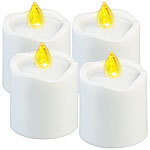 PEARL 4er-Set flackernde Grablicht-LED-Kerzen mit Dämmerungssensor, weiß PEARL LED-Grablichter