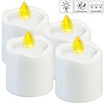 PEARL 4er-Set flackernde LED-Grablicht-Kerzen, leuchtet Tag & Nacht, weiß PEARL LED-Grablichter