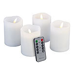 Britesta 4er-Set flackernde LED-Adventskerzen, Versandrückläufer Britesta LED-Kerzen mit Timer und Fernbedienung