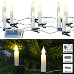 PEARL 4er Set LED-Lichterkette, 10 Kerzen, Timer, Batteriebetrieb, 130 cm PEARL LED-Weihnachtsbaumkerzen-Lichterketten
