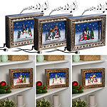 infactory 3er-Motiv-Set Weihnachts-Bilderrahmen mit LEDs, Schneewirbel und Musik infactory Weihnachts-Bilderrahmen mit LED, Musik, Timer und Schneewirbel