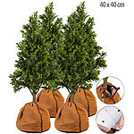 Royal Gardineer 4er-Set Thermo-Topfschutz für Pflanzen, 40x40 cm, mit Drainage, braun Royal Gardineer Thermo-Topfschutze für Kübelpflanzen