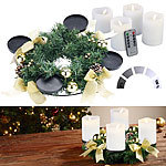 Britesta Adventskranz mit goldfarbenem Schmuck, inkl. LED-Kerzen in weiß Britesta