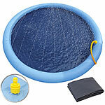 infactory 2er-Set Wasser-Spielmatte für Kinder & Hunde, Schlauchanschluss, PVC infactory Wasser-Spielmatten mit Schlauchanschluss