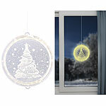 Lunartec Weihnachtliches Fenster-Licht mit Weihnachtsbaum-Motiv, Ø 16 cm Lunartec