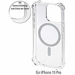 Xcase Transparente MagSafe-Hybrid-Hülle für iPhone 15 Pro, aus Polycarbonat Xcase