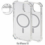 Xcase 2er Set Transparente iPhone 15 MagSafe Hybrid Hülle Xcase Transparente MagSafe-Hybrid-Hüllen für iPhone 15