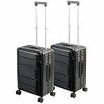 Xcase 2er-Set faltbare 4-Rollen-Hartschalen-Koffer, TSA, 20" / 50 cm, 50 l Xcase Faltbare Polypropylen-Koffer, TSA-Schloss, platzsparend verstaubar
